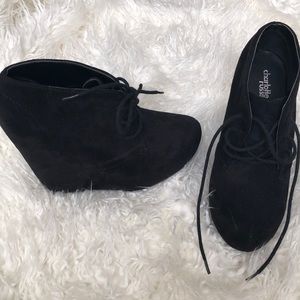 Charlotte Russe Black Heeled Booties Size 7